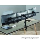 Equip Monitor Asztali konzol - 650158 (13"-27", 3 monitor, dönthető, forgatható, állítható magasság Max.: 3x7kg, fekete)