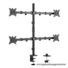 Equip Monitor Asztali konzol - 650159 (13"-27", 4 monitor, dönthető, forgatható, állítható magasság, Max.:4x9kg, fekete)