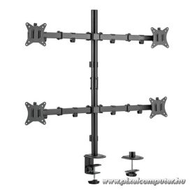   Equip Monitor Asztali konzol - 650159 (13"-27", 4 monitor, dönthető, forgatható, állítható magasság, Max.:4x9kg, fekete)