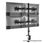 Equip Monitor Asztali konzol - 650159 (13"-27", 4 monitor, dönthető, forgatható, állítható magasság, Max.:4x9kg, fekete)