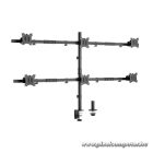 Equip Monitor Asztali konzol - 650160 (13"-27", 6 monitor, dönthető, forgatható, állítható magasság Max.: 3x7kg, fekete)