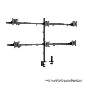   Equip Monitor Asztali konzol - 650160 (13"-27", 6 monitor, dönthető, forgatható, állítható magasság Max.: 3x7kg, fekete)