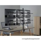 Equip Monitor Asztali konzol - 650160 (13"-27", 6 monitor, dönthető, forgatható, állítható magasság Max.: 3x7kg, fekete)