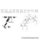 Equip Monitor Asztali konzol - 650161 (17"-32", 2 monitor, dönthető, forgatható, Max.: 2x9kg, fekete/ezüst)