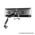 Equip Monitor Asztali konzol - 650161 (17"-32", 2 monitor, dönthető, forgatható, Max.: 2x9kg, fekete/ezüst)