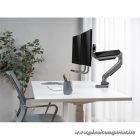 Equip Monitor Asztali konzol - 650161 (17"-32", 2 monitor, dönthető, forgatható, Max.: 2x9kg, fekete/ezüst)
