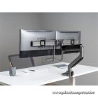 Equip Monitor Asztali konzol - 650161 (17"-32", 2 monitor, dönthető, forgatható, Max.: 2x9kg, fekete/ezüst)