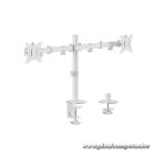 Equip Monitor Asztali konzol - 650167 (13"-27", 2 monitor, dönthető, forgatható, állítható magasság, Max.:2x9kg, fehér)