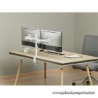 Equip Monitor Asztali konzol - 650167 (13"-27", 2 monitor, dönthető, forgatható, állítható magasság, Max.:2x9kg, fehér)