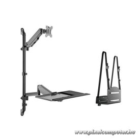   Equip Munkaállomás fali konzol - 650170 (17"-32", 1 monitor, dönthető, forgatható, Max.: 8kg, fekete)