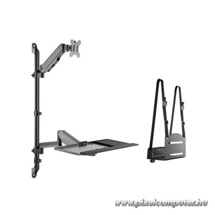 Equip Munkaállomás fali konzol - 650170 (17"-32", 1 monitor, dönthető, forgatható, Max.: 8kg, fekete)