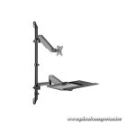 Equip Munkaállomás fali konzol - 650170 (17"-32", 1 monitor, dönthető, forgatható, Max.: 8kg, fekete)