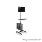 Equip Munkaállomás állvány - 650171 (17"-32", 1 monitor, dönthető, forgatható, gurulós, Max.: 8kg, fekete)