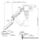 Equip Monitor Asztali konzol - 650180 (17"-49", 1 monitor, dönthető, forgatható, Max.: 20kg, fekete)
