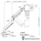 Equip Monitor Asztali konzol - 650181 (17"-49", 1 monitor, dönthető, forgatható, Max.: 20kg, fehér)