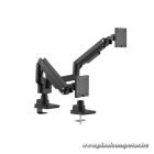 Equip Monitor Asztali konzol - 650182 (17"-35", 2 monitor, dönthető, forgatható, Max.: 2x20kg, fekete)