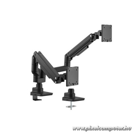 Equip Monitor Asztali konzol - 650182 (17"-35", 2 monitor, dönthető, forgatható, Max.: 2x20kg, fekete)