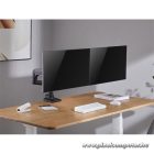 Equip Monitor Asztali konzol - 650182 (17"-35", 2 monitor, dönthető, forgatható, Max.: 2x20kg, fekete)