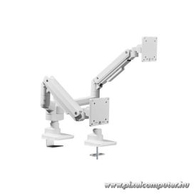   Equip Monitor Asztali konzol - 650183 (17"-35", 2 monitor, dönthető, forgatható, Max.: 2x20kg, fehér)