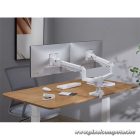 Equip Monitor Asztali konzol - 650183 (17"-35", 2 monitor, dönthető, forgatható, Max.: 2x20kg, fehér)