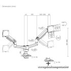 Equip Monitor Asztali konzol - 650183 (17"-35", 2 monitor, dönthető, forgatható, Max.: 2x20kg, fehér)