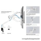 Equip Monitor Asztali konzol - 650185 (17"-35", 1 monitor, dönthető, forgatható, Max.: 10,5kg, fehér)