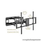 Equip TV Fali konzol - 650343 (60"-120", Max.: 120kg, dönthető, forgatható, fekete)