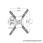 Equip TV Fali konzol - 650406 (23"-55", dönthető, forgatható, kihúzható, Max.: 30kg, fekete)