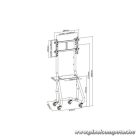 Equip TV állvány - 650608 (37"-80" álló, gurulós, Max.:80kg, fekete)