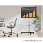 Equip TV állvány - 650630 (37"-86" álló, gurulós, forgatható 90°, dönthető, Max.:50kg, fekete)