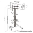 Equip TV állvány - 650630 (37"-86" álló, gurulós, forgatható 90°, dönthető, Max.:50kg, fekete)