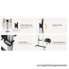 Equip TV állvány - 650631 (60"-100" álló, dönthető, állítható magasság, gurulós, Max.:100kg, fekete/ezüst)