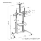 Equip TV állvány - 650631 (60"-100" álló, dönthető, állítható magasság, gurulós, Max.:100kg, fekete/ezüst)