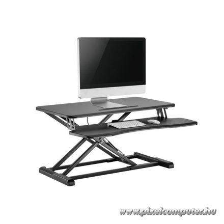 Equip Monitor/Periféria Asztali állvány - 650840 (Ergonomikus, állítható magasság: 10-50 cm, Max.: 15kg, acél, fekete)