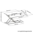 Equip Monitor/Periféria Asztali állvány - 650840 (Ergonomikus, állítható magasság: 10-50 cm, Max.: 15kg, acél, fekete)