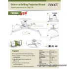 SUNNE (PRO300S) Projektor mennyezeti konzol dönthető, Profil: 135mm, max 25kg (fehér)