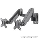 Manhattan gázrugós TV állvány - Dupla karos,fali,dönthető,forgatható, TV állvány Fekete (max.VESA:100x100)(17"-32"-ig)