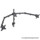 Manhattan asztali állvány -  Dupla karos, 3db monitor részére (max.VESA:75x75, 13"-27"-ig, 7kg, fekete)