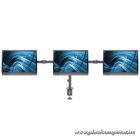 Manhattan asztali állvány -  Dupla karos, 3db monitor részére (max.VESA:75x75, 13"-27"-ig, 7kg, fekete)