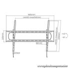Manhattan TV állvány - Fali dönthető TV állvány Fekete (max.VESA:900x600)(60"-120"-ig) 120kg teherbírás
