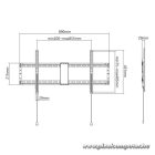 Manhattan TV állvány - Fali fix ultravékony TV állvány Fekete (max.VESA:800x400)(43"-100"-ig) 70kg teherbírás