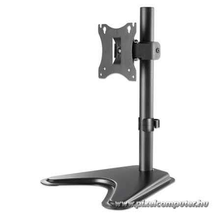 Manhattan asztali állvány -  1db monitor részére (min.VESA:75x75, 17"-27"-ig, 360° fordítás, kábel rendező,7kg, fekete)