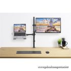 Manhattan asztali állvány -  1db monitor + 1 db laptop  (min.VESA:75x75, 13"-32"-ig, 360° fordítás, 8kg, fekete)