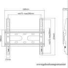 Manhattan TV állvány - Fali fix ultravékony TV állvány Fekete (max.VESA:200x200)(23"-43"-ig) 45kg teherbírás