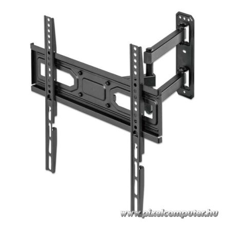 Manhattan TV állvány - Fali, dönthető, forgatható, szintezhető, TV állvány Fekete (max.VESA:400x400)(32"-55"-ig)