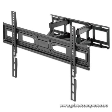 Manhattan TV állvány - Fali, dönthető, forgatható, szintezhető, TV állvány Fekete (max.VESA:600x400)(37"-80"-ig)