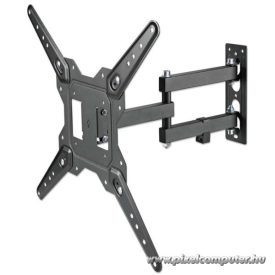   Manhattan TV állvány - Fali, dönthető, forgatható, TV állvány Fekete (max.VESA:400x400)(23"-55"-ig)