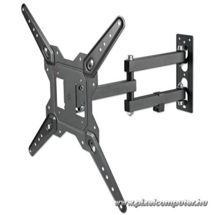 Manhattan TV állvány - Fali, dönthető, forgatható, TV állvány Fekete (max.VESA:400x400)(23"-55"-ig)