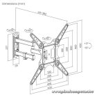Manhattan TV állvány - Fali, dönthető, forgatható, TV állvány Fekete (max.VESA:400x400)(23"-55"-ig)