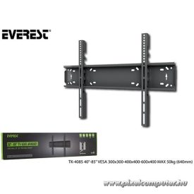   Everest TV állvány - TK-4085 (38"-85"-ig, Fali, ultra keskeny, 50kg teherbírás, Fekete)